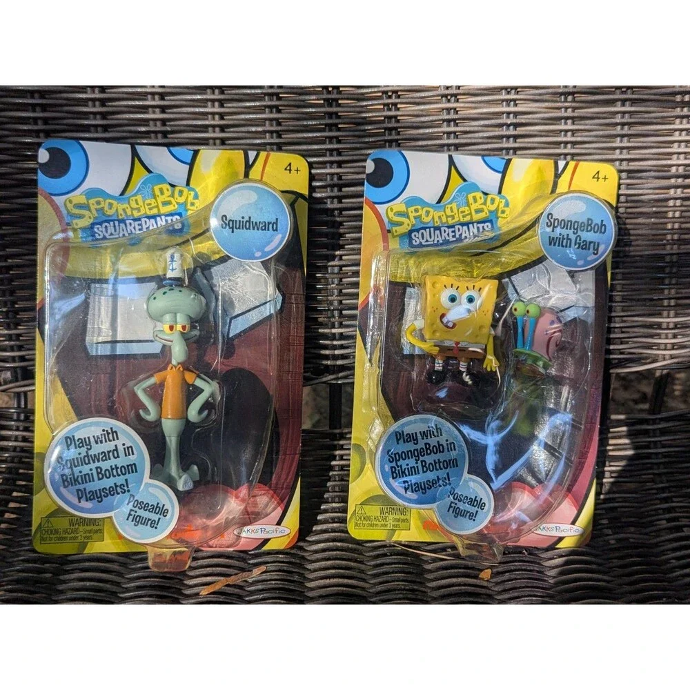 Vtg 2010 JAKKS Pacific SpongeBob SquarePants Poseable Figure Lot - SpongeBob...